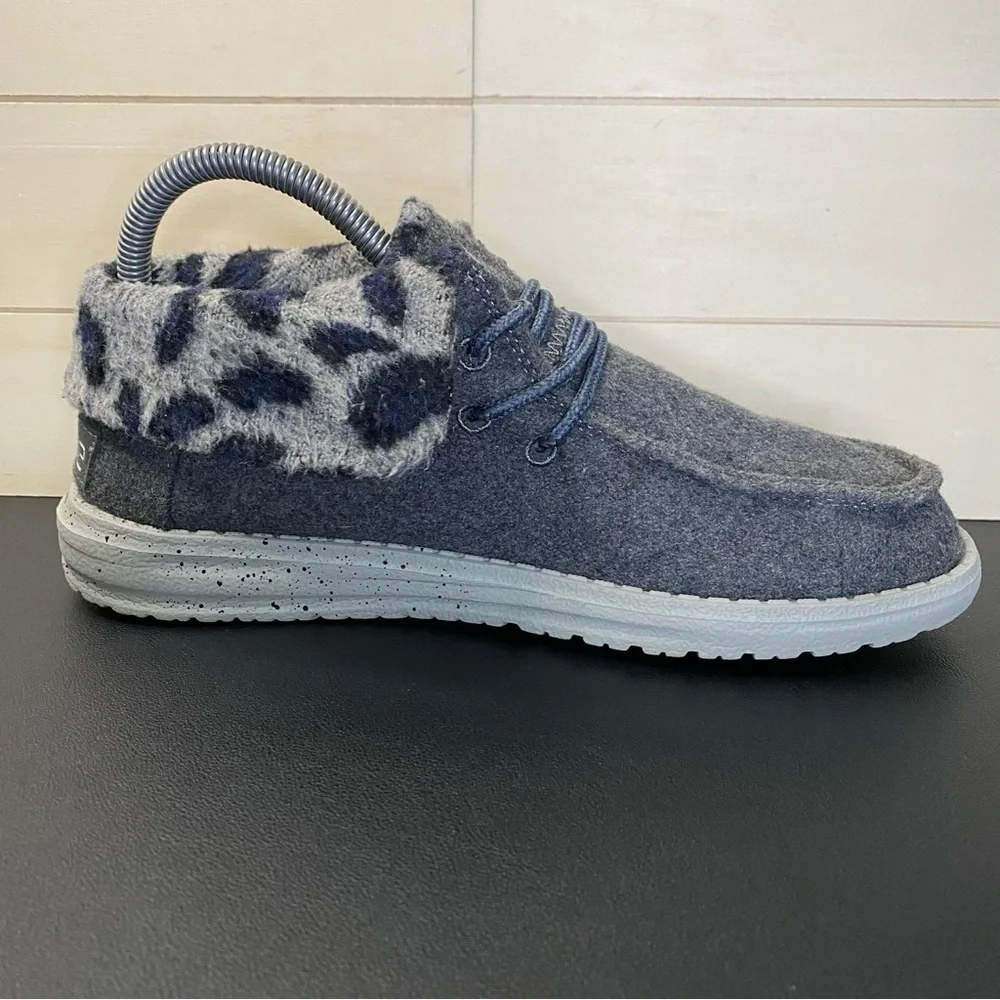 Hey Dude Britt Grey Cheetah Women's Size 7 Shoes Fabric Bootie - Picture 3 of 11